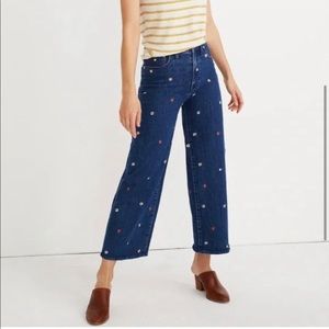 Madewell Wide-Leg Crop Jeans: Confetti Floral Embroidered Edition